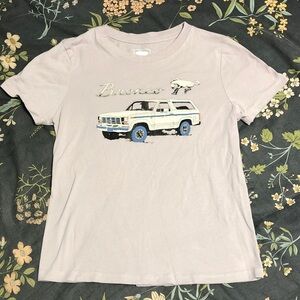 Official Licensed Product Ford Bronco Crewneck Graphic Tee in Light Purple